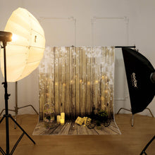 Wooden And Fairy Light Printed Vinyl Photo Background 7 ft x 5 Ft