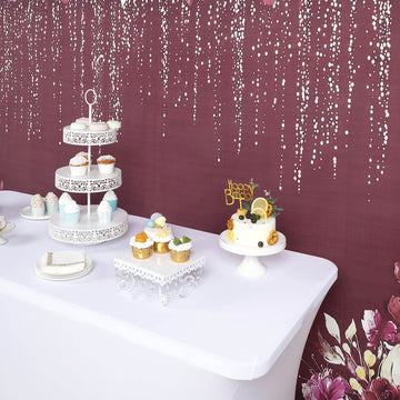 Enhance Your Event Decor with the Sparkly Burgundy Rose Floral Print Vinyl Photography Backdrop