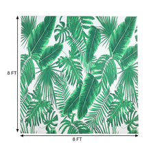 Green Vinyl Tropical Leaves Square Crystal Tassels Vinyl Backdrops