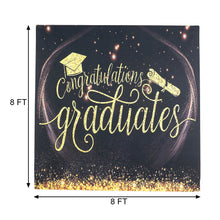 8ftx8ft Black/Gold "Congratulations Graduates" Vinyl Photo Backdrop