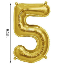 16inch Shiny Metallic Gold Mylar Foil 0-9 Number Balloons - 5