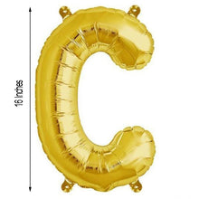 a shiny gold Aluminum Foil balloon in the shape of the letter C