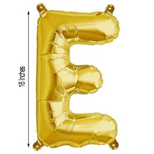 16inch Shiny Metallic Gold Mylar Foil Alphabet Letter Balloons - E