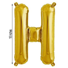 A shiny gold Aluminum Foil balloon in the shape of the letter H