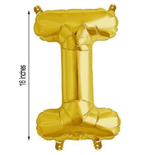 16inch Shiny Metallic Gold Mylar Foil Alphabet Letter Balloons - I
