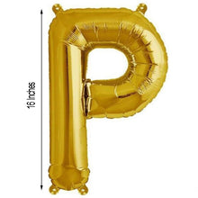 16inch Shiny Metallic Gold Mylar Foil Alphabet Letter Balloons - P