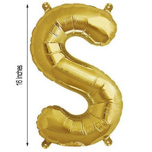16inches Shiny Metallic Gold Mylar Foil Alphabet Letter Balloons - S