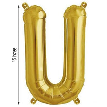 16inch Shiny Metallic Gold Mylar Foil Alphabet Letter Balloons - U