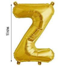 16inches Shiny Metallic Gold Mylar Foil Alphabet Letter Balloons - Z