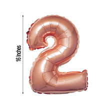Mylar Foil 16 Inch Metallic Blush & Rose Gold Number 2 Balloons 