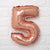 16 Inch Mylar Foil 0-9 Letter & Number Balloons in Metallic Blush & Rose Gold 