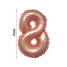 Mylar Foil 16 Inch Metallic Blush & Rose Gold Number 8 Balloons 