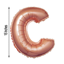 A Rose Gold Mylar Foil Balloon in the Shape of the Letter C