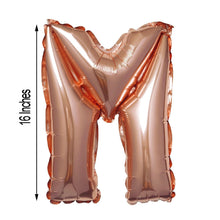 Mylar Foil 16 Inch Metallic Blush & Rose Gold Letter M Balloons
