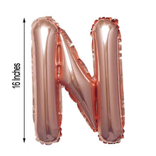 Mylar Foil 16 Inch Metallic Blush & Rose Gold Letter N Balloons