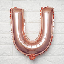 Metallic Blush & Rose Gold Mylar Foil 16 Inch Letter U Balloons