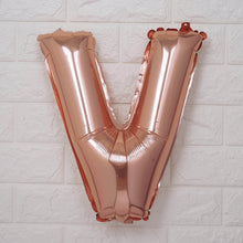 Metallic Blush & Rose Gold Mylar Foil 16 Inch Letter V Balloons