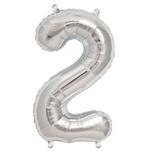 Metallic Silver Colored Mylar Foil Number Balloons 16 Inch