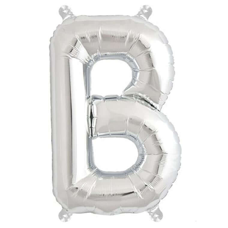 Silver foil letter B balloon