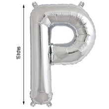A silver Aluminum Foil letter balloon is 16 inches tall