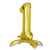 Gold 27 Inch Mylar Foil Number Balloons Stand Alone With Helium Or Air