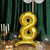Mylar Foil Number Balloon 27 Inch Self Supported Metallic Gold