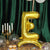 27 Inch Gold Mylar Letter Balloons Self Supporting With Air Or Helium