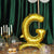 Self Supporting 27 Inch Gold Mylar Letter Balloons Helium Or Air Compatible