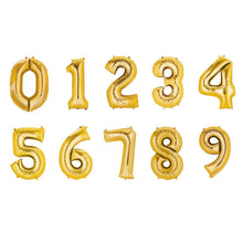 40inch Shiny Metallic Gold Mylar Foil Helium/Air 0-9 Number Balloon - 5
