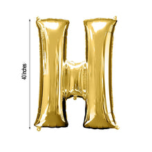 40inch Shiny Metallic Gold Mylar Foil Helium/Air Alphabet Letter Balloon - H