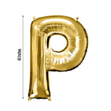 40inch Shiny Metallic Gold Mylar Foil Helium/Air Alphabet Letter Balloon - P