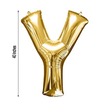 40inch Shiny Metallic Gold Mylar Foil Helium/Air Alphabet Letter Balloon - Y