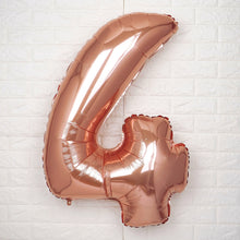 Metallic Blush & Rose Gold Mylar Foil 40 Inch Number 4 Balloons