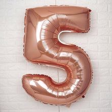 Metallic Blush & Rose Gold Mylar Foil 40 Inch Number 5 Balloons