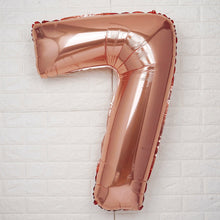 Metallic Blush & Rose Gold Mylar Foil 40 Inch Number 7 Balloons