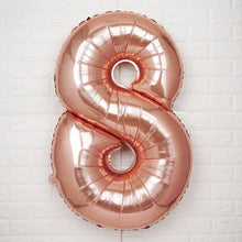 Metallic Blush & Rose Gold Mylar Foil 40 Inch Number 8 Balloons