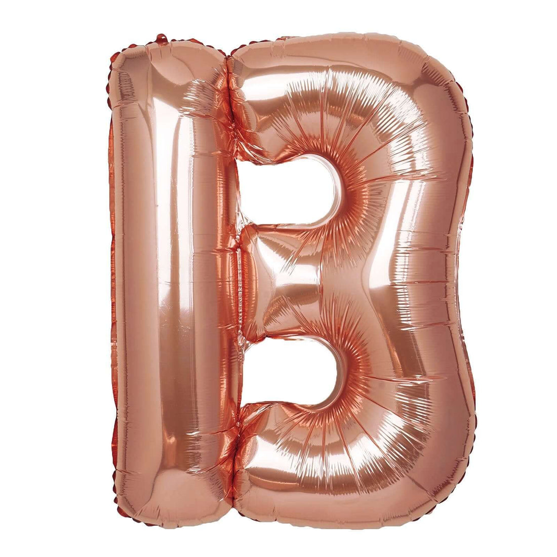 Rose gold number 13 balloon on a white background.