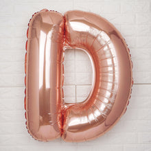 Metallic Blush & Rose Gold Mylar Foil 40 Inch Letter D Balloons