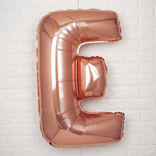 Metallic Blush & Rose Gold Mylar Foil 40 Inch Letter E Balloons