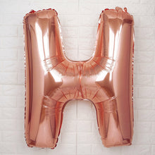 Metallic Blush & Rose Gold Mylar Foil 40 Inch Letter H Balloons