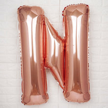 Metallic Blush & Rose Gold Mylar Foil 40 Inch Letter N Balloons