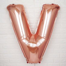 Metallic Blush & Rose Gold Mylar Foil 40 Inch Letter V Balloons