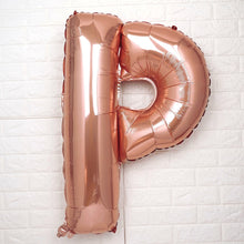 Metallic Blush & Rose Gold Mylar Foil 40 Inch Letter P Balloons