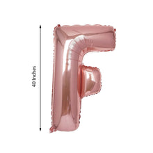 Rose Gold Mylar Foil Letter F Balloon, 40 inches tall