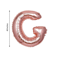 A rose gold Mylar Foil Letter balloon measures 40 inches