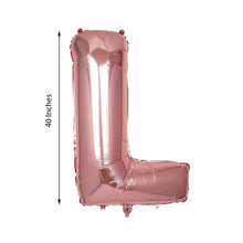 40inch Metallic Blush Mylar Foil Helium/Air Alphabet Letter Balloon - L