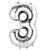 Metallic Silver Mylar Foil 40 Inch Number & Letter Balloons  Helium And Air#whtbkgd