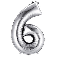 Metallic Silver Number Balloons 40 Inch Mylar Foil For Helium And Air#whtbkgd