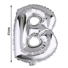 40inch Shiny Metallic Silver Mylar Foil Helium/Air Alphabet Letter Balloon - B