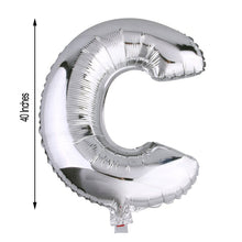 40inch Shiny Metallic Silver Mylar Foil Helium/Air Alphabet Letter Balloon - C